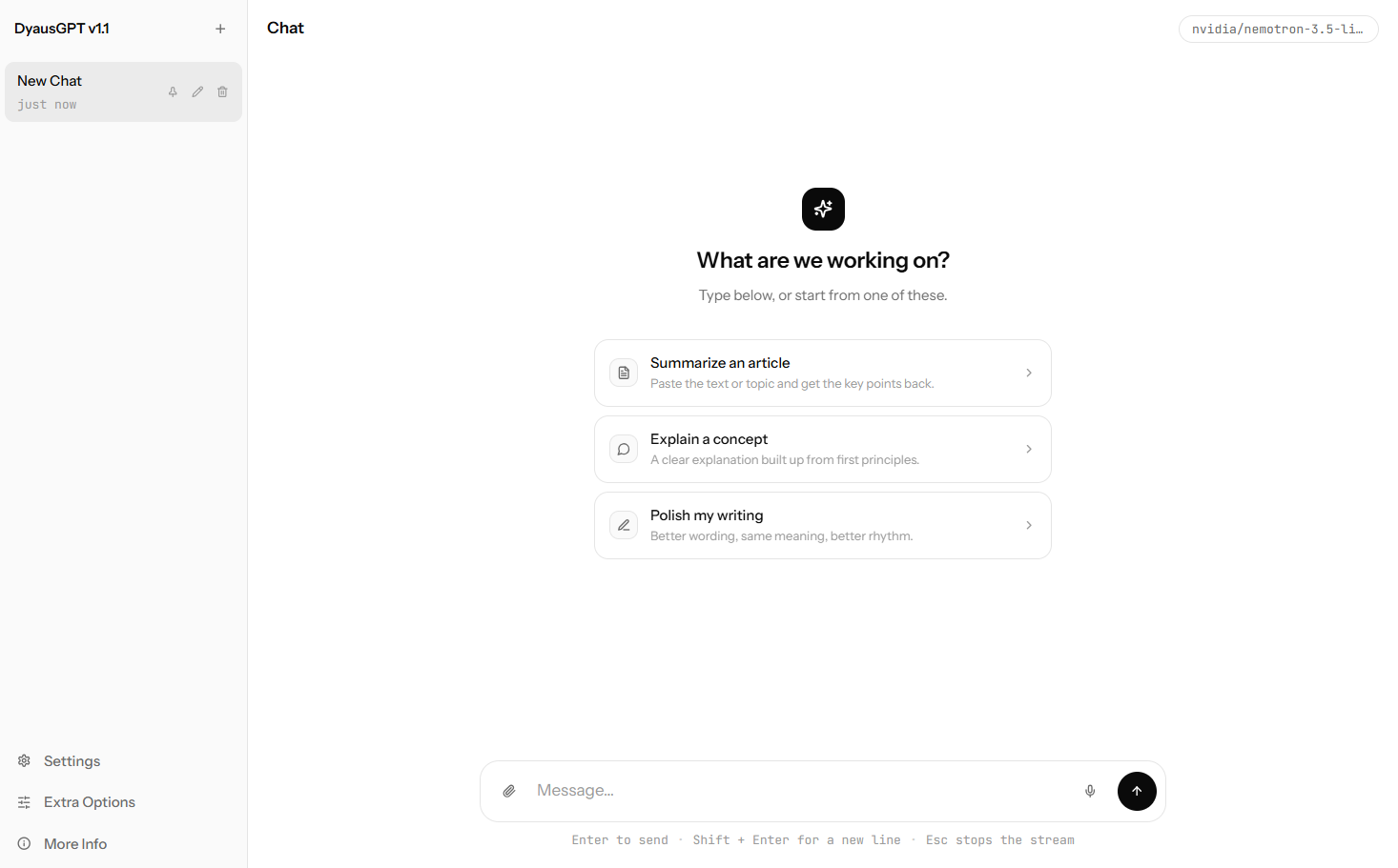 DyausGPT Application Interface